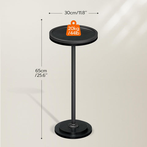 HOOBRO small round table with vintage panel and metal pedestal