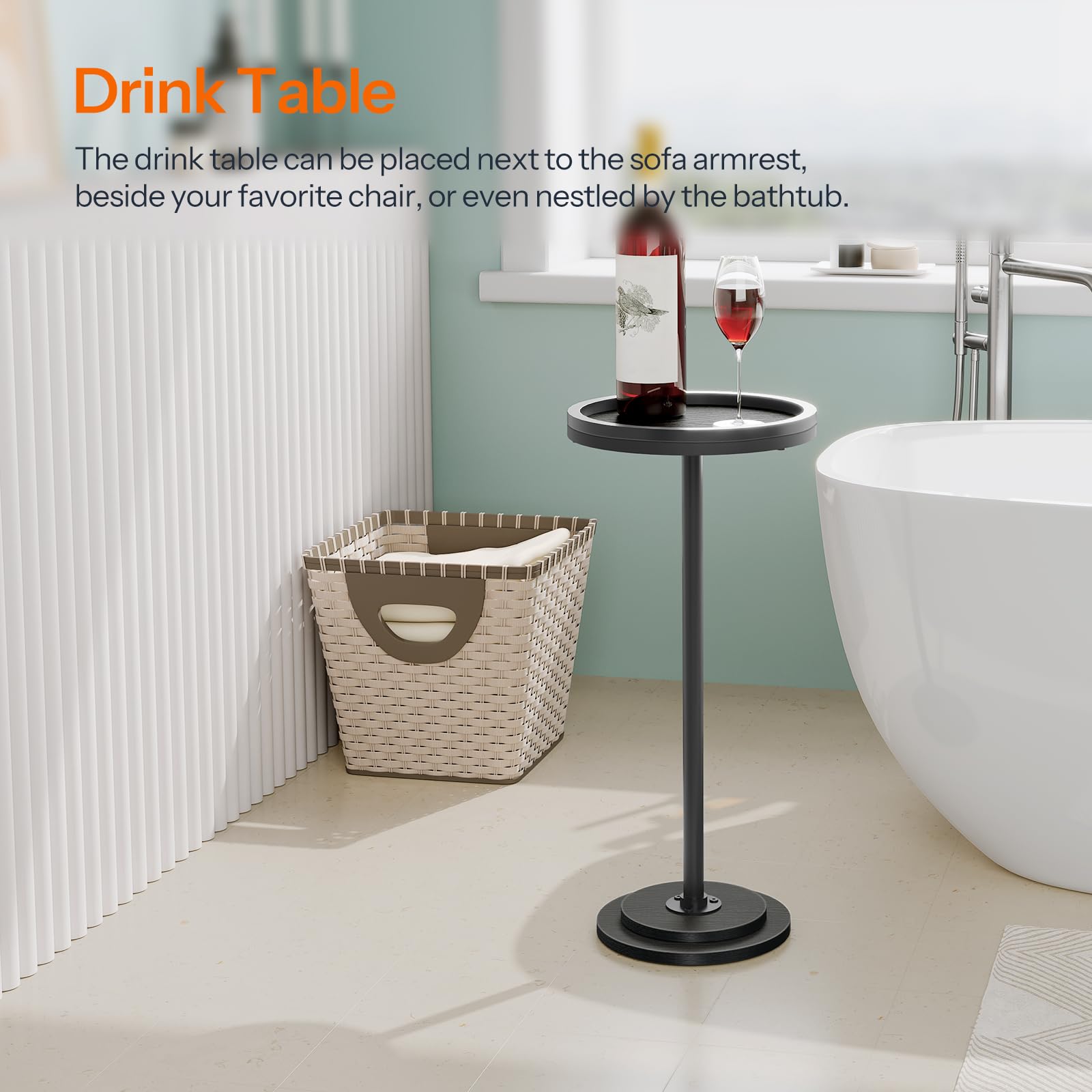 HOOBRO compact table fits bed or living room corner neatly