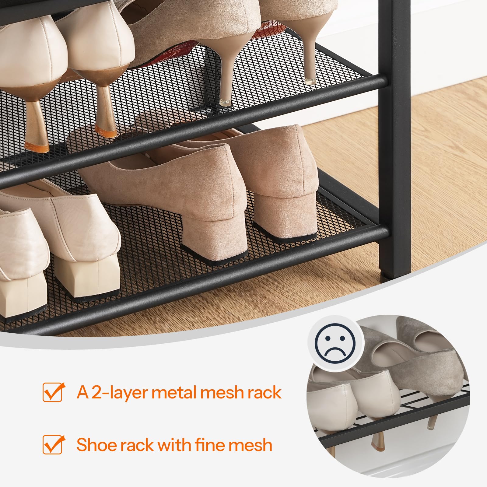 HOOBRO freestanding design fits hallway or at the foot of a bed.