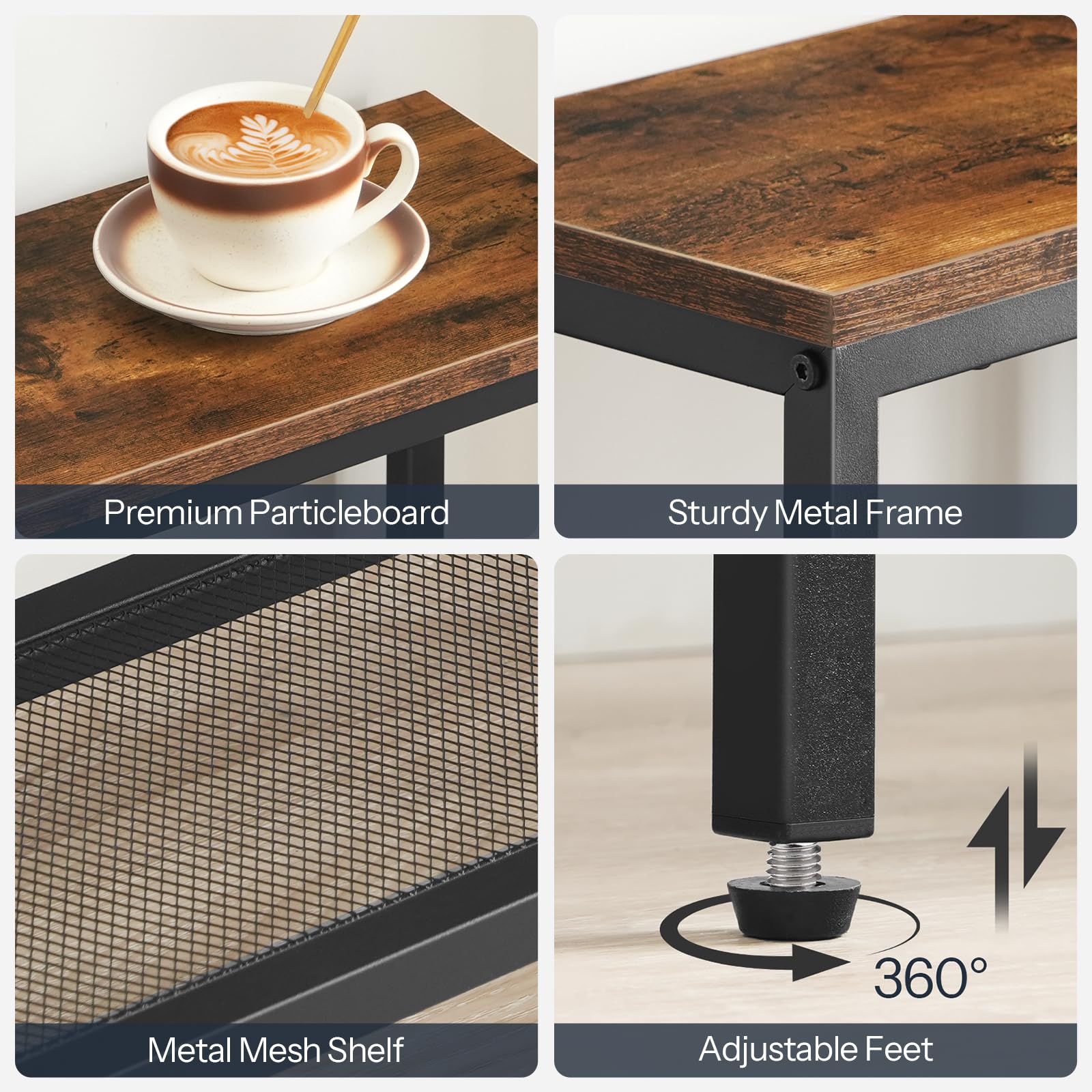 HOOBRO sofa table doubles as display shelf for living room