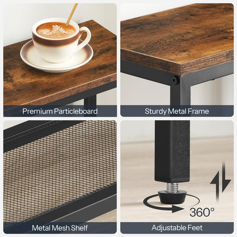 HOOBRO sofa table doubles as display shelf for living room