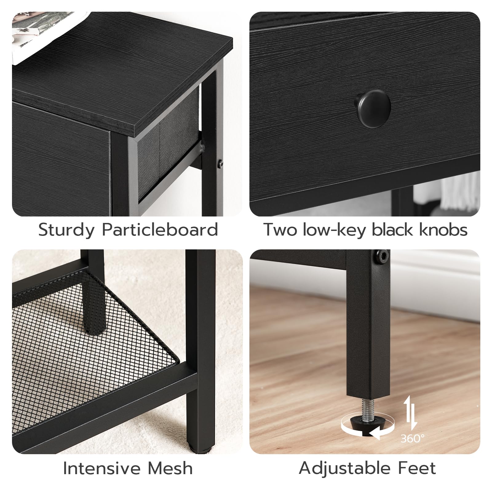 HOOBRO stable console table with adjustable feet protects floors