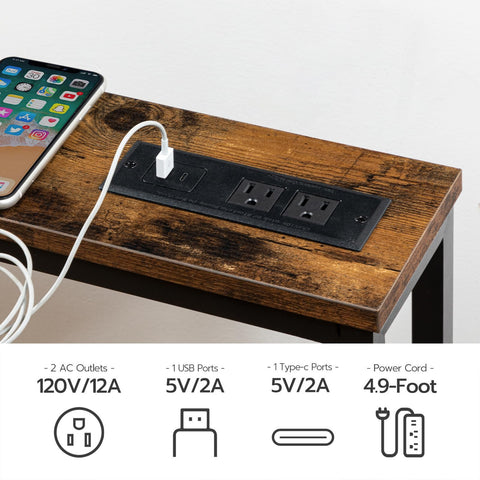 Hoobro sturdy metal frame with adjustable feet supports heavy items.