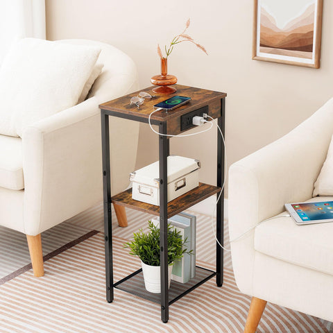 HOOBRO rustic brown top with industrial black frame in a modern living room
