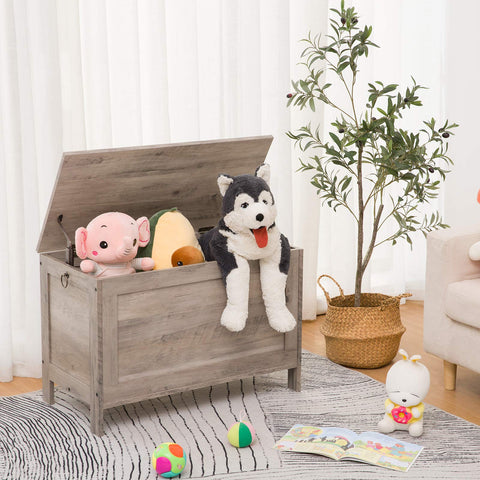 HOOBRO toy box supports 220 lb as a sturdy bench.