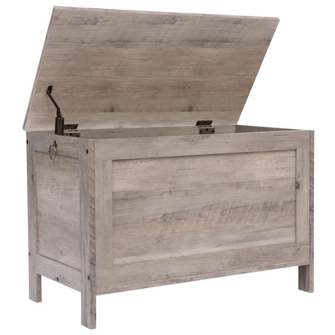 HOOBRO toy box greige retro design provides stylish storage for toys.