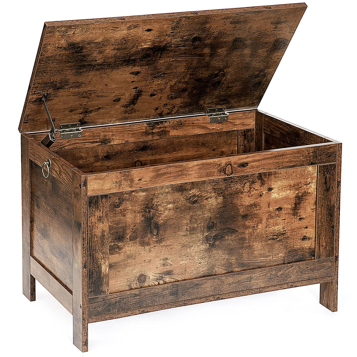 HOOBRO Toy Box with retro wooden look provides stylish storage and seating in entryways.