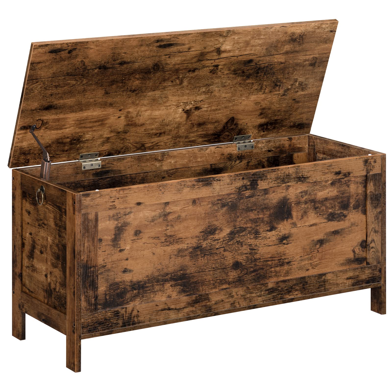 Hoobro toy box in rustic brown wood storage keeps toys organized and accessible.