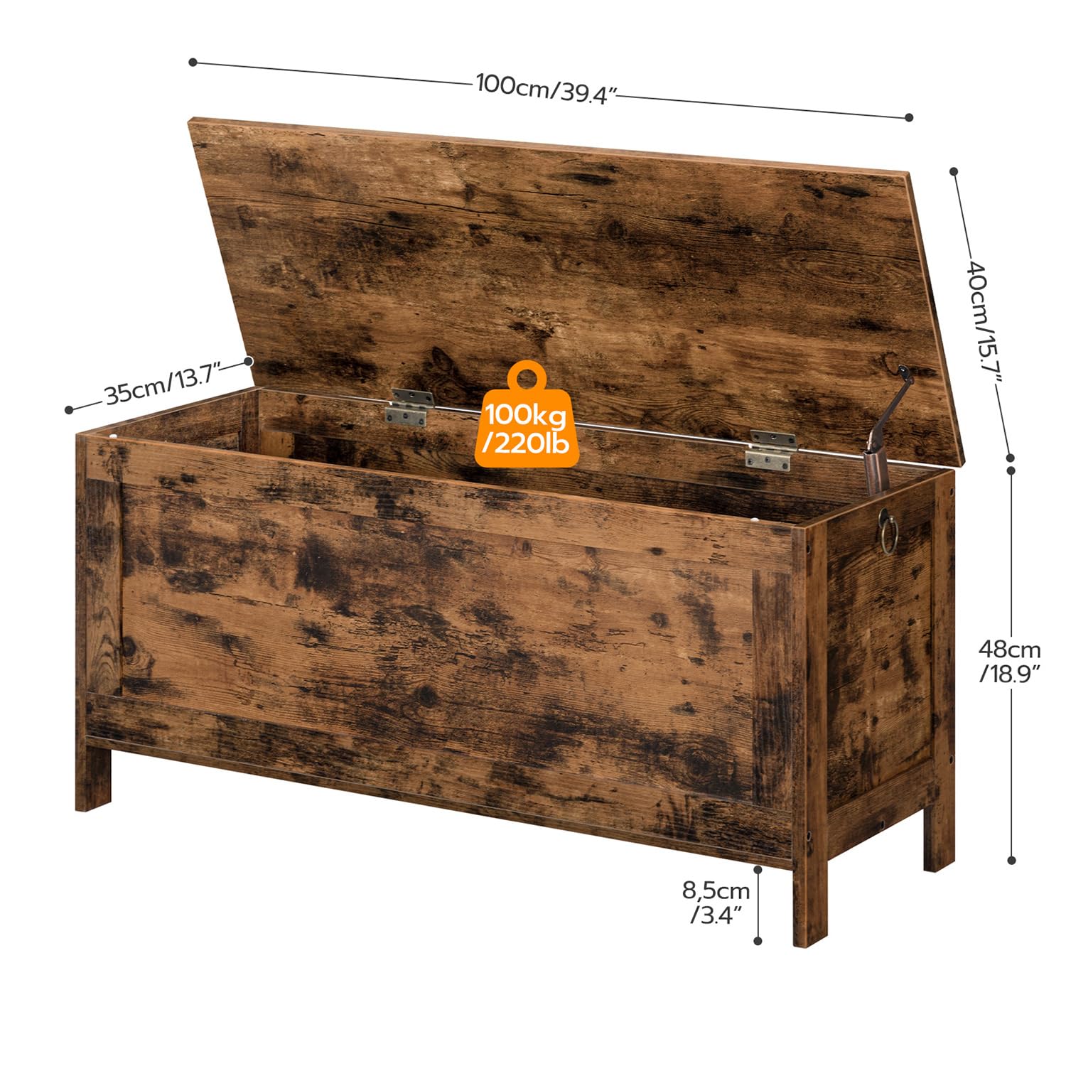 Hoobro toy box side handles allow easy moving and repositioning.