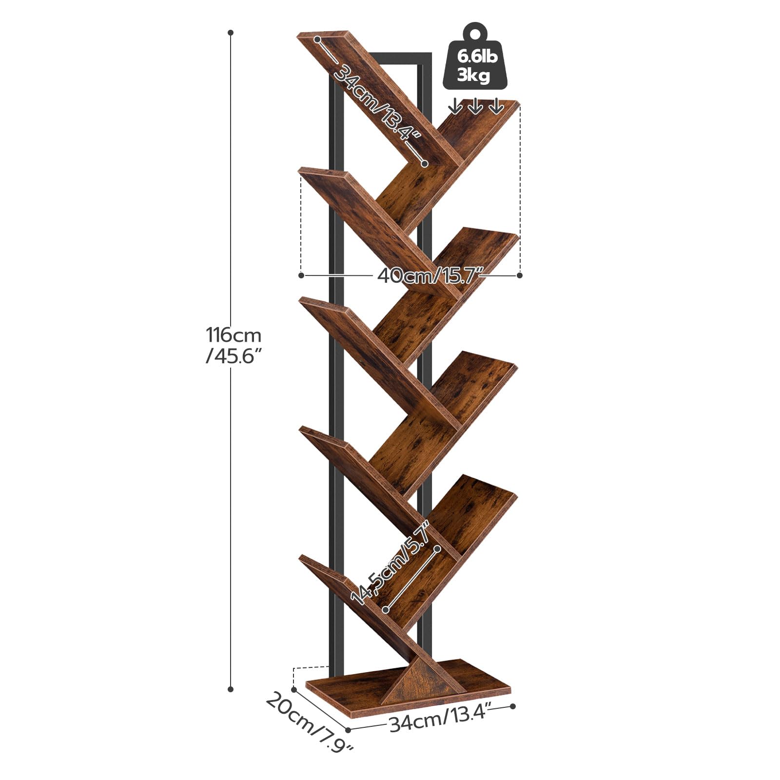 HOOBRO corner-space-saving bookcase ideal for small rooms.