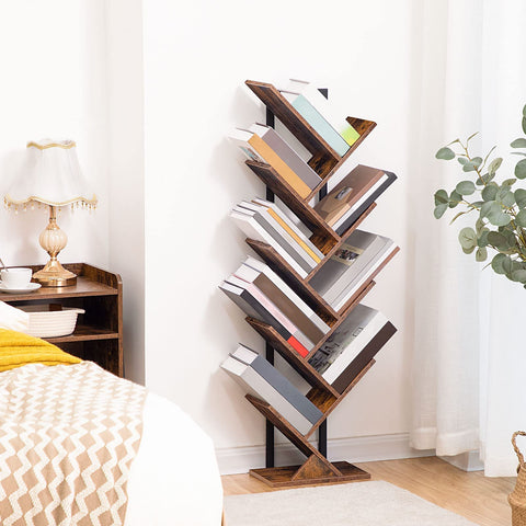 HOOBRO floor-standing storage unit placed in a cozy corner for organization.