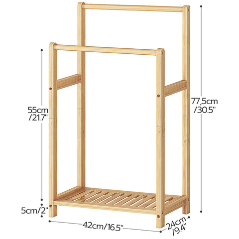 HOOBRO two-level rack provides top hanging and bottom shelf storage.