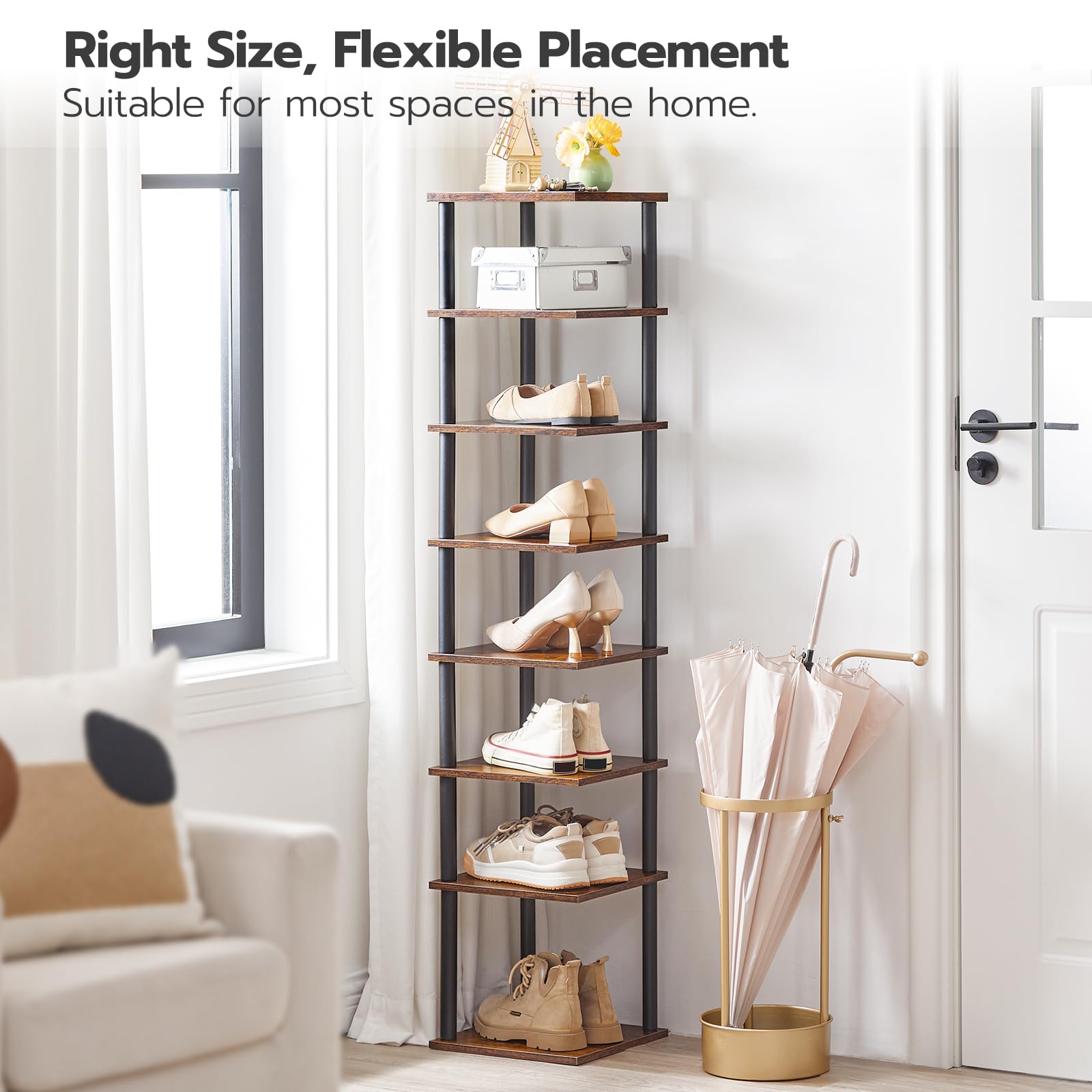 HOOBRO vertical shoe rack 8-tier in entryway for easy access