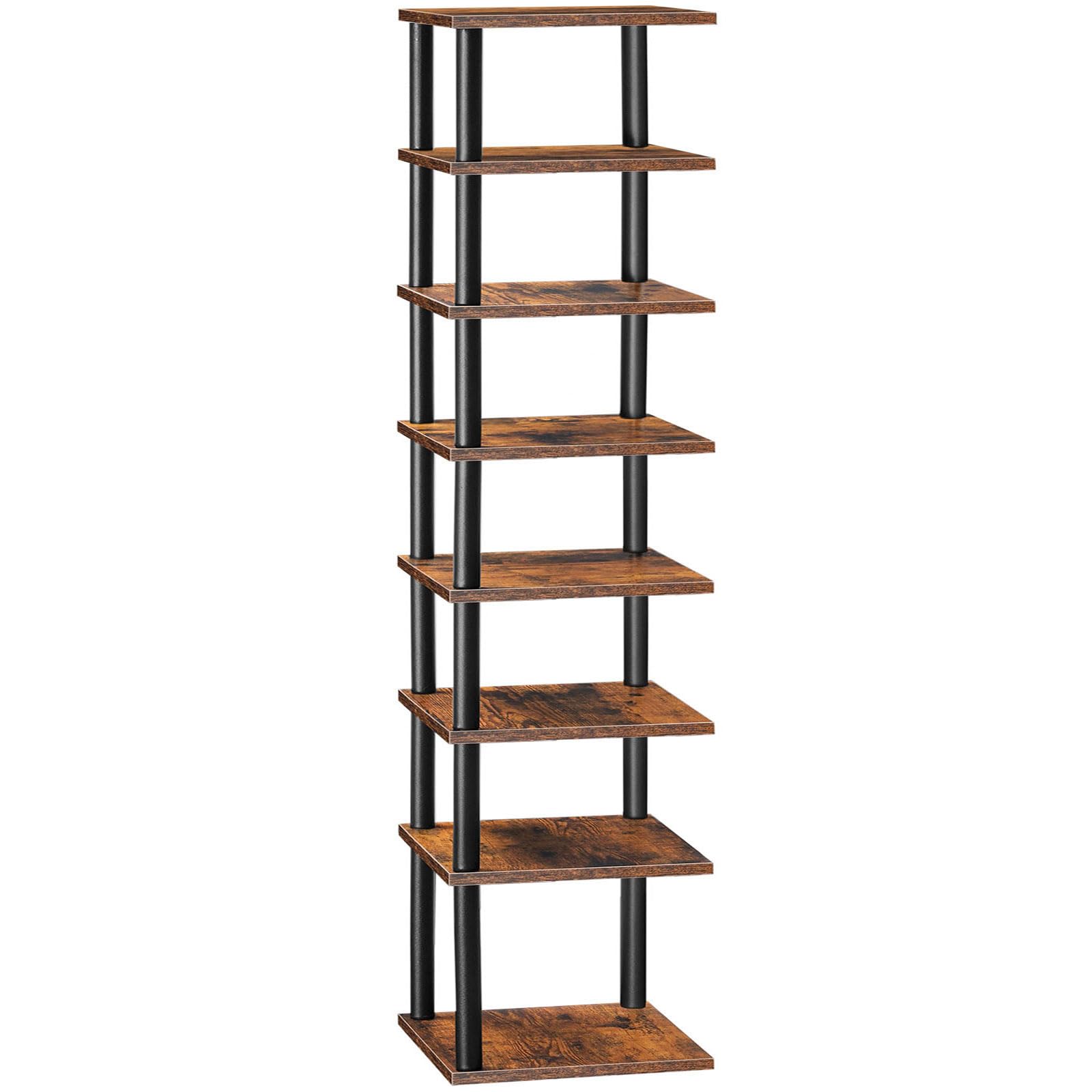 HOOBRO vertical shoe rack 8-tier front view showing organized entryway storage