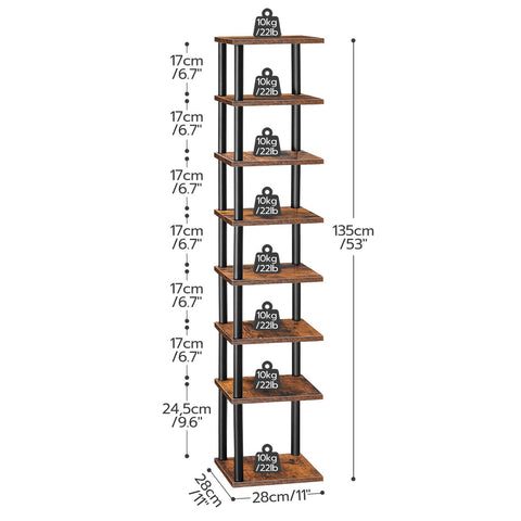 HOOBRO vertical shoe rack 8-tier narrow design fits tight spaces