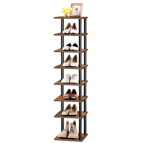 HOOBRO vertical shoe rack 8-tier with non-slip pads protecting floors