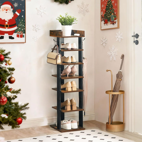 HOOBRO vertical shoe rack side view showing anti-tip stability