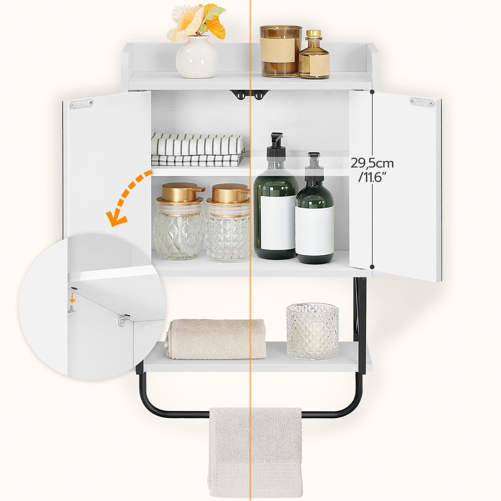 HOOBRO durable frame provides stable storage in moisture-prone spaces