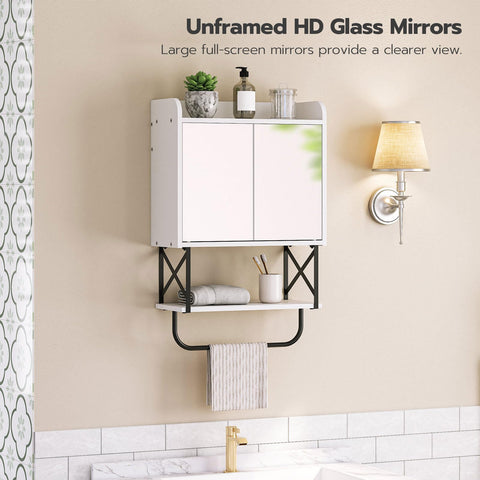 HOOBRO wall cabinet with hidden space ideal for toiletries and medicines