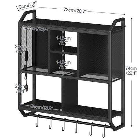 HOOBRO wall-mounted 3-tier display shelf with LED lighting adds stylish, accessible storage.