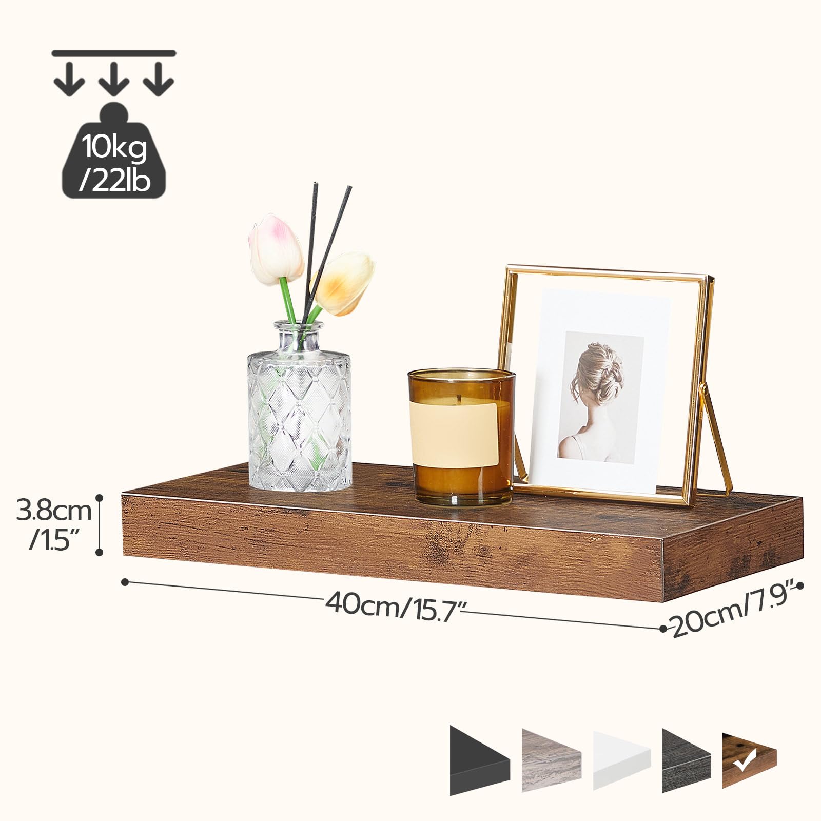 HOOBRO wall-mounted shelves ideal for living room storage and display