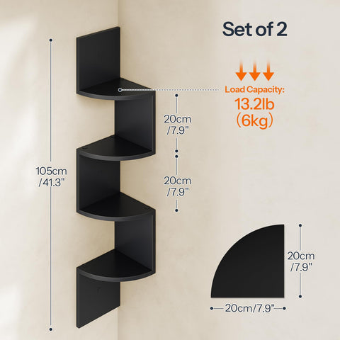 HOOBRO wall-mounted shelves zigzag design add rustic charm.