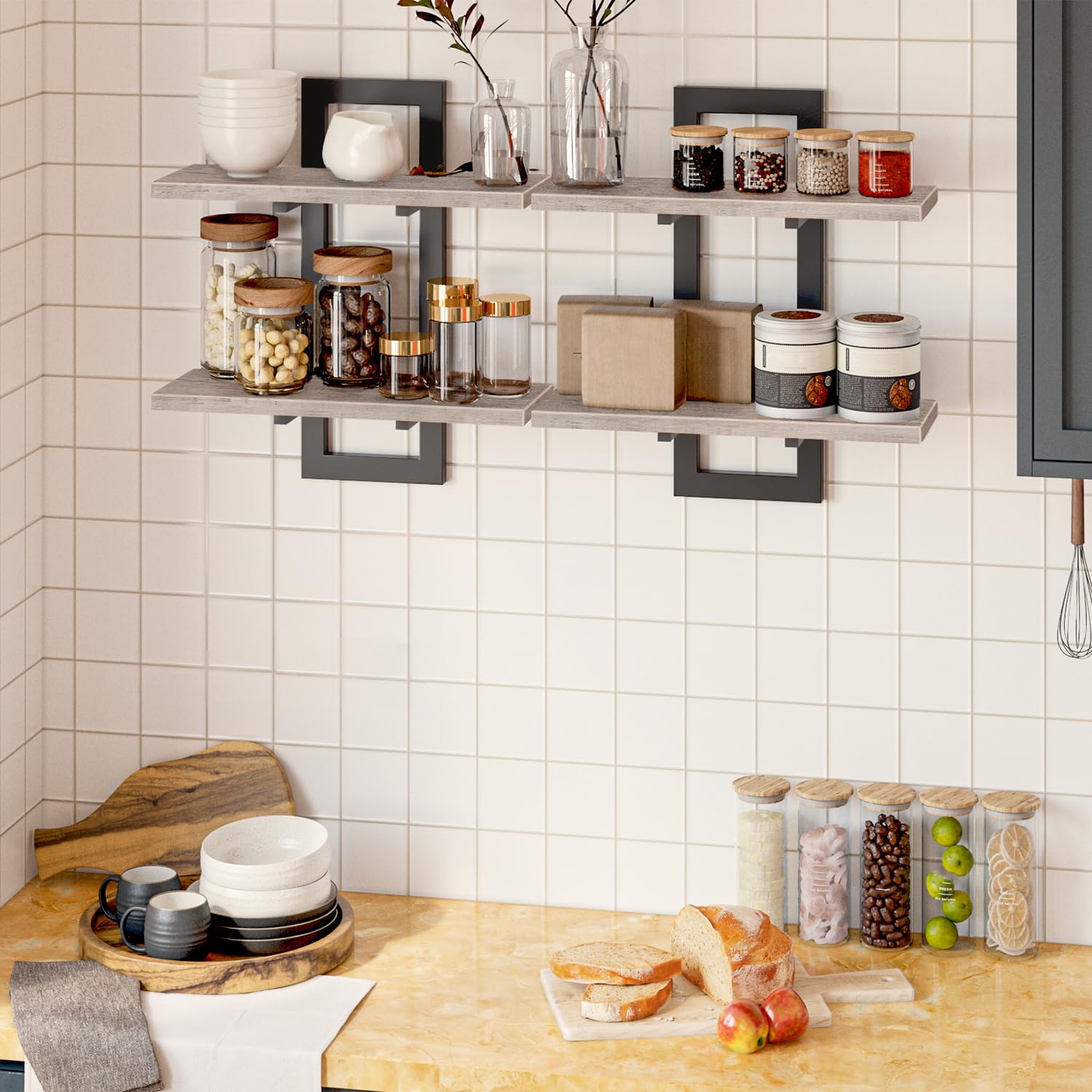 HOOBRO wall shelves bathroom storage for towels and toiletries, sturdy and stylish.