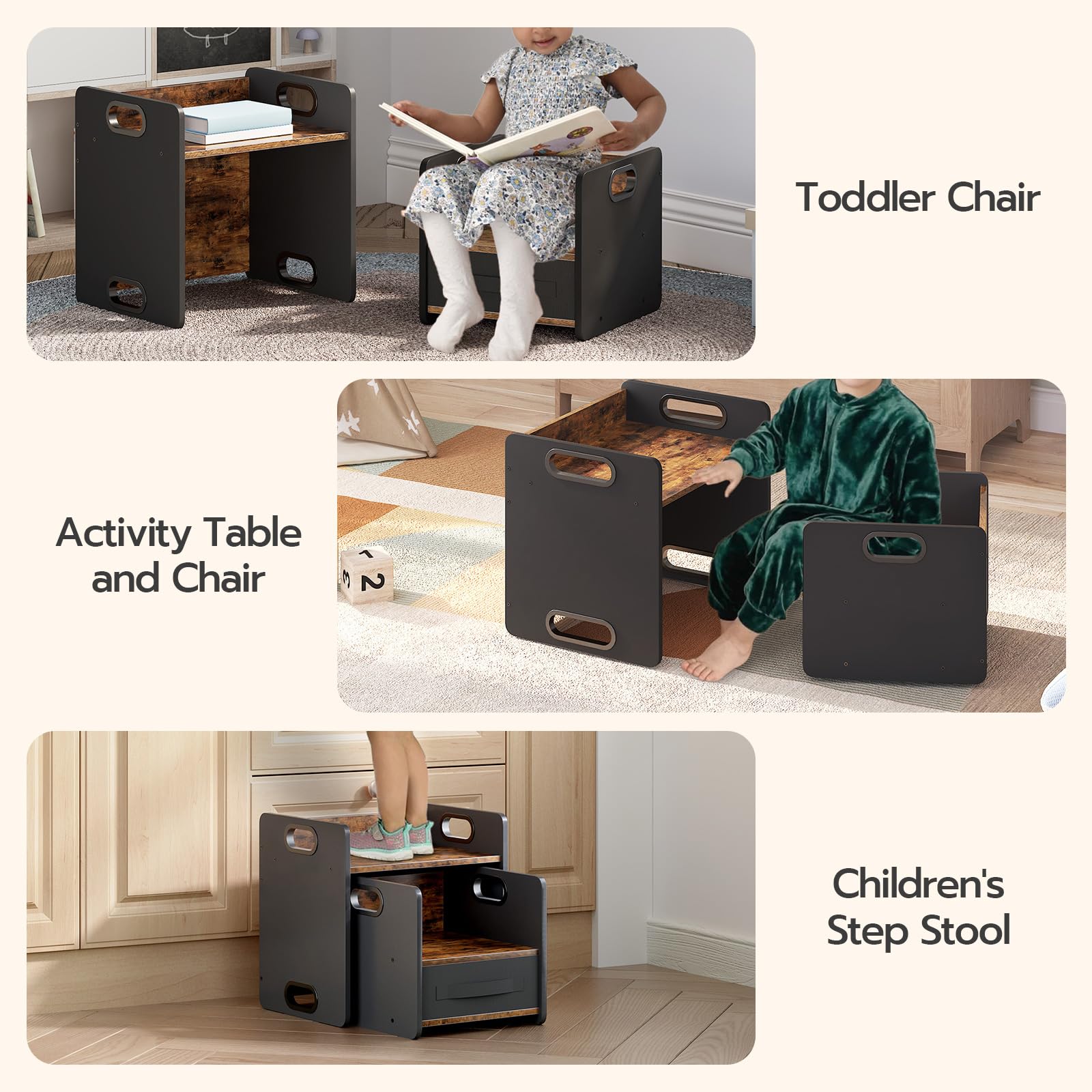 HOOBRO multipurpose setup supports drawing, reading, and snack time.