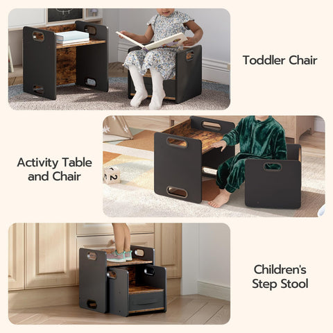 HOOBRO multipurpose setup supports drawing, reading, and snack time.