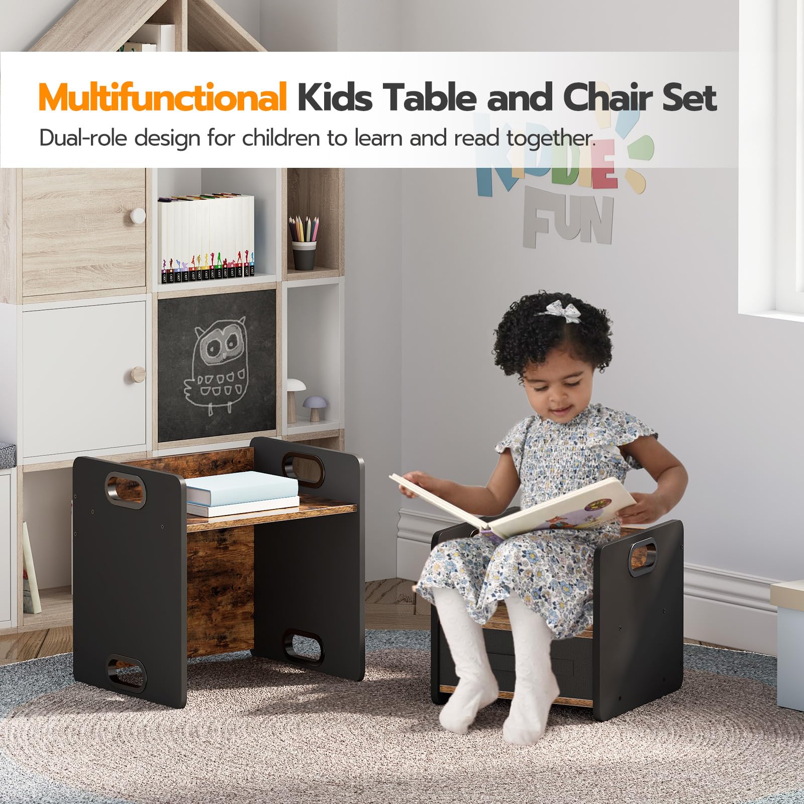 HOOBRO child chairs with non-slip feet provide stable seating.