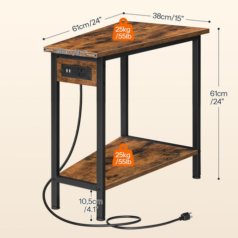 HOOBRO wedge end table industrial triangle design adds character and space-saving charm