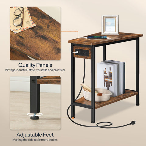 HOOBRO wedge end table beside recliner for convenient surface and storage