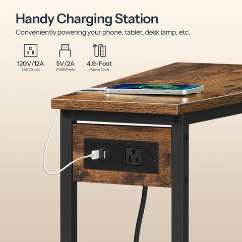 HOOBRO wedge end table ideal for small spaces beside sofa or chair