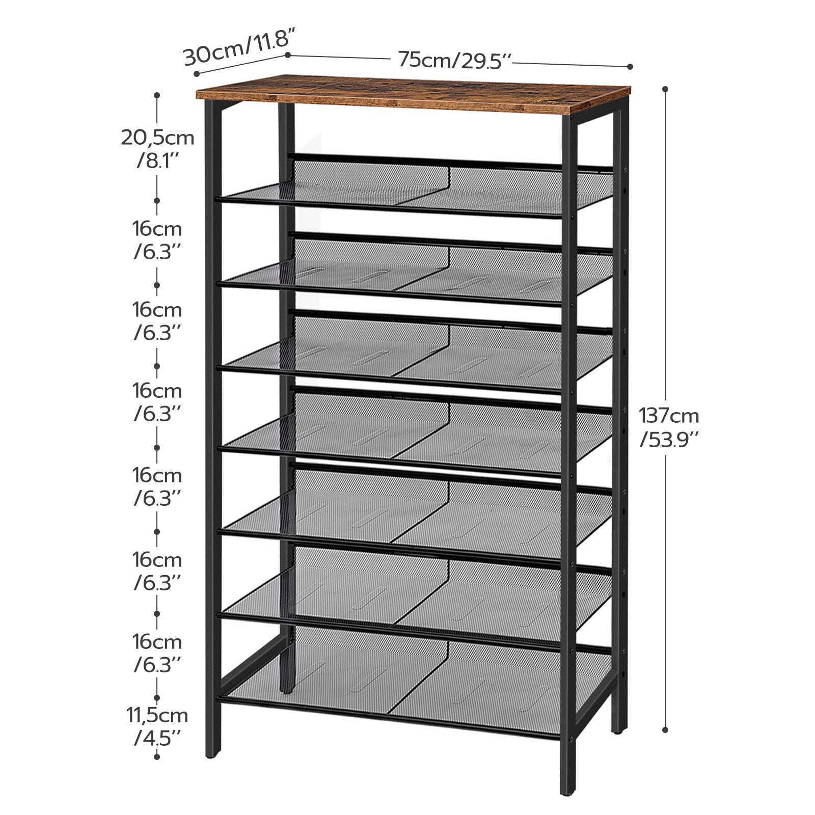 HOOBRO wide-capacity storage holds 20+ pairs for clutter-free closets