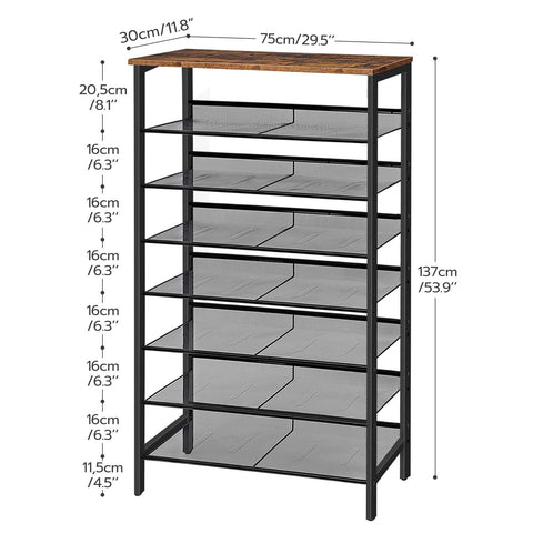 HOOBRO wide-capacity storage holds 20+ pairs for clutter-free closets