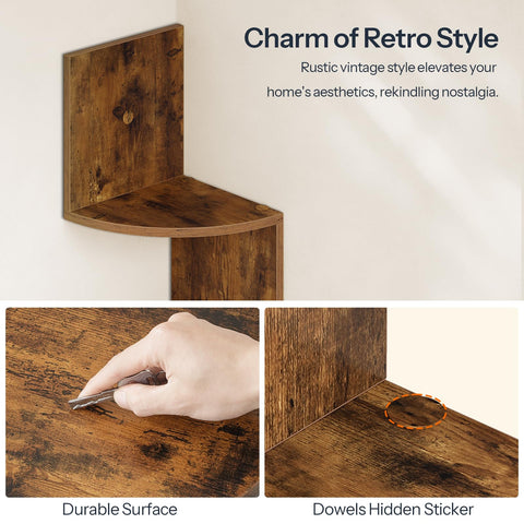 HOOBRO zigzag design corner shelves with curved edges bring visual interest.