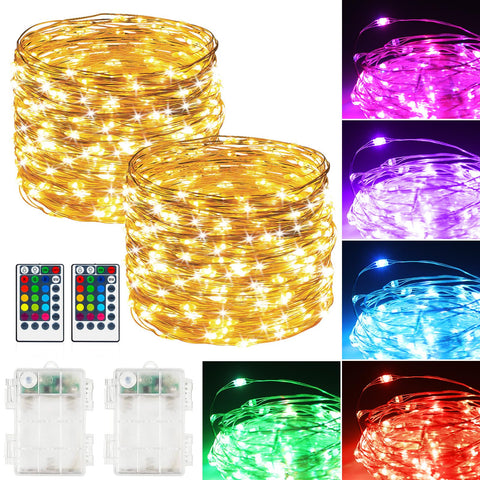 Hoofun battery fairy lights remote control setup for ambient lighting