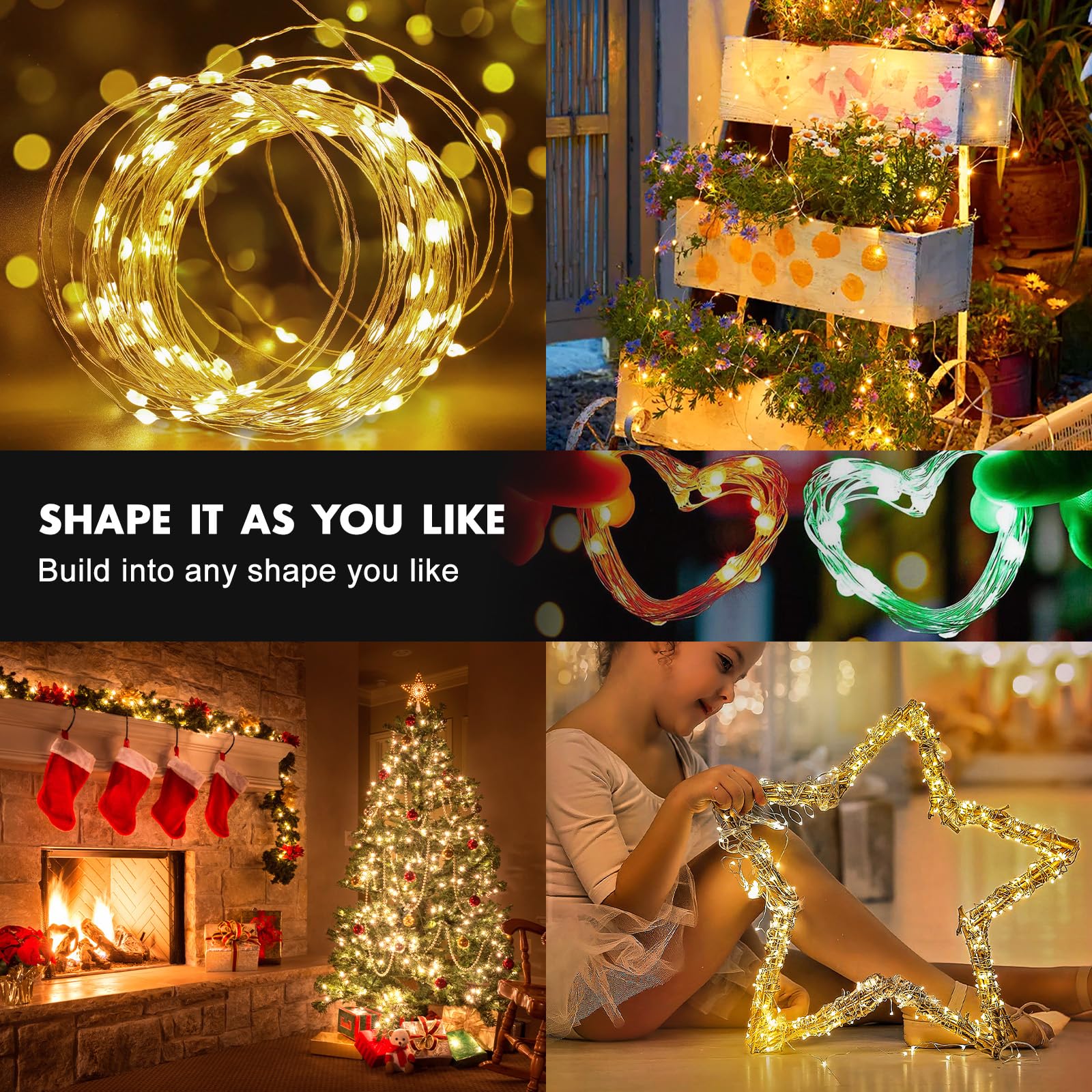 Hoofun RGB color changing fairy lights for mood lighting