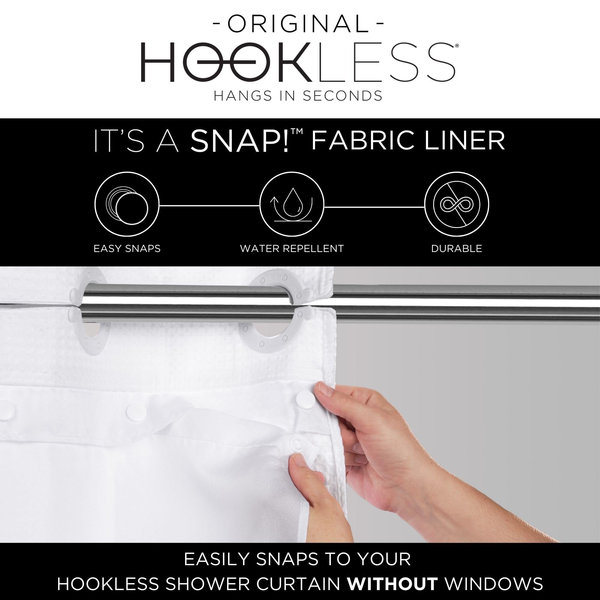 Water-repellent polyester fabric dries quickly after use.