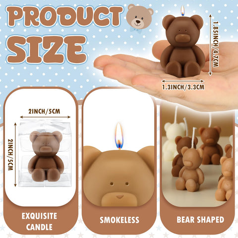 Hoolerry bear candle packaging in transparent box with bow for gifting.