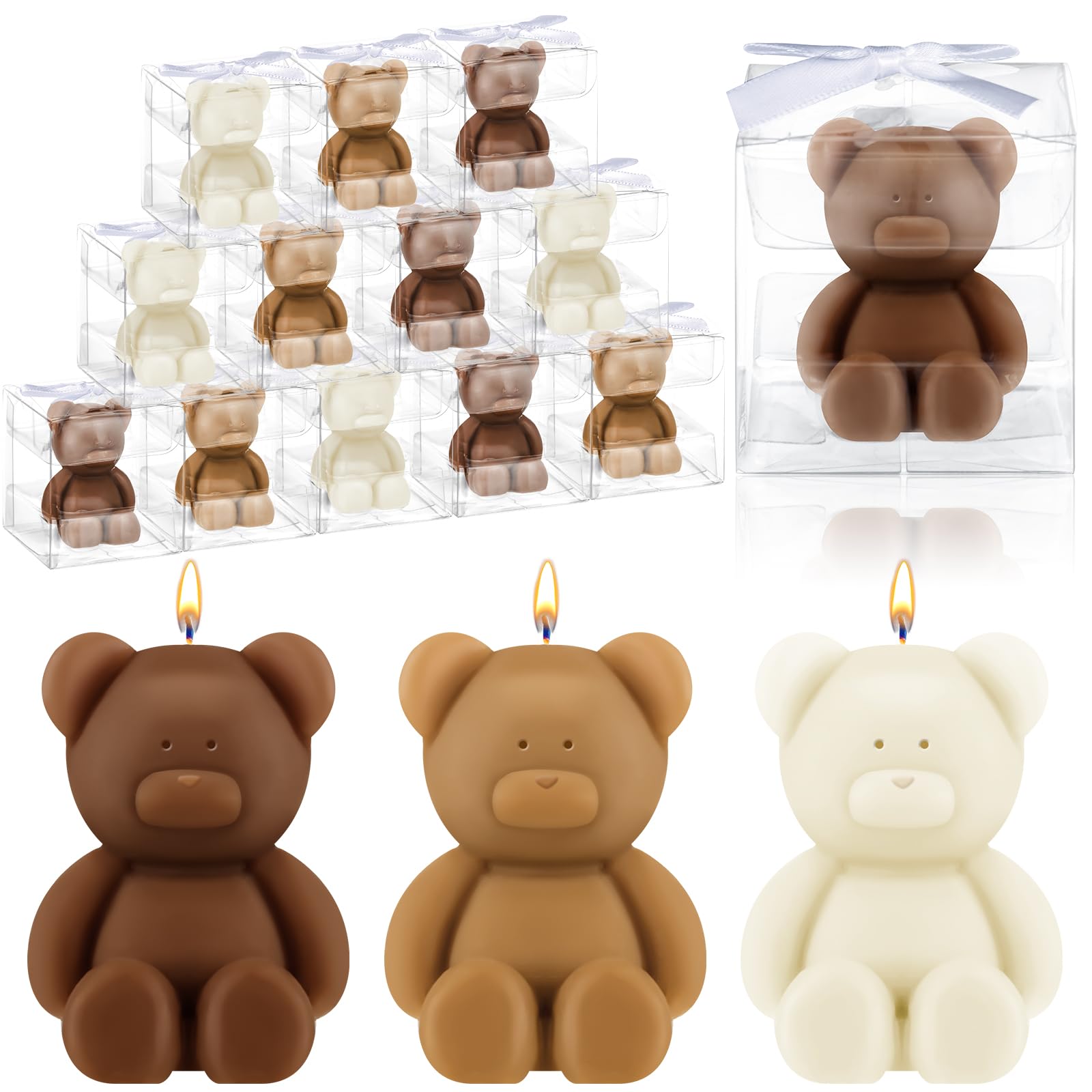 Hoolerry bear candle sitting design enhances baby showers with charm.