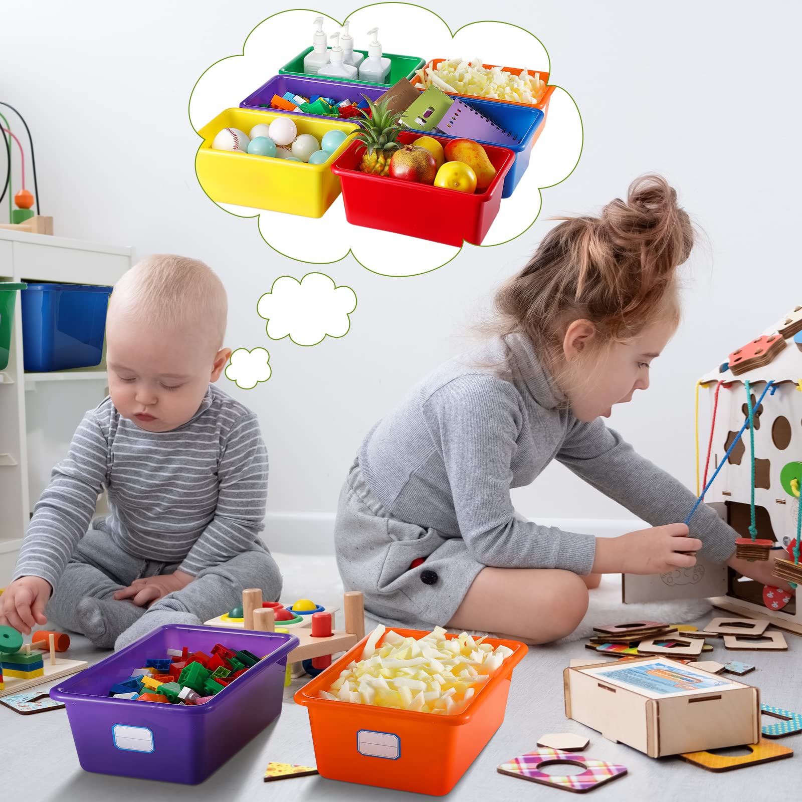 Hoolerry cubby bin with handles offers easy grip and portability.