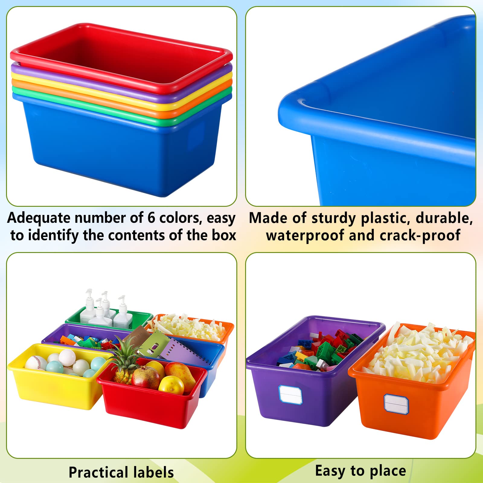 Durable Hoolerry plastic bins are water-resistant and durable for busy spaces.
