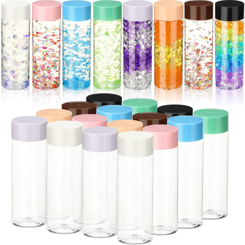 Hoolerry sensory bottles: clear 16-piece set for crafts and sensory play