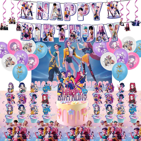 HoomdaBox Kpop banner adds vibrant color for a music fantasy birthday party