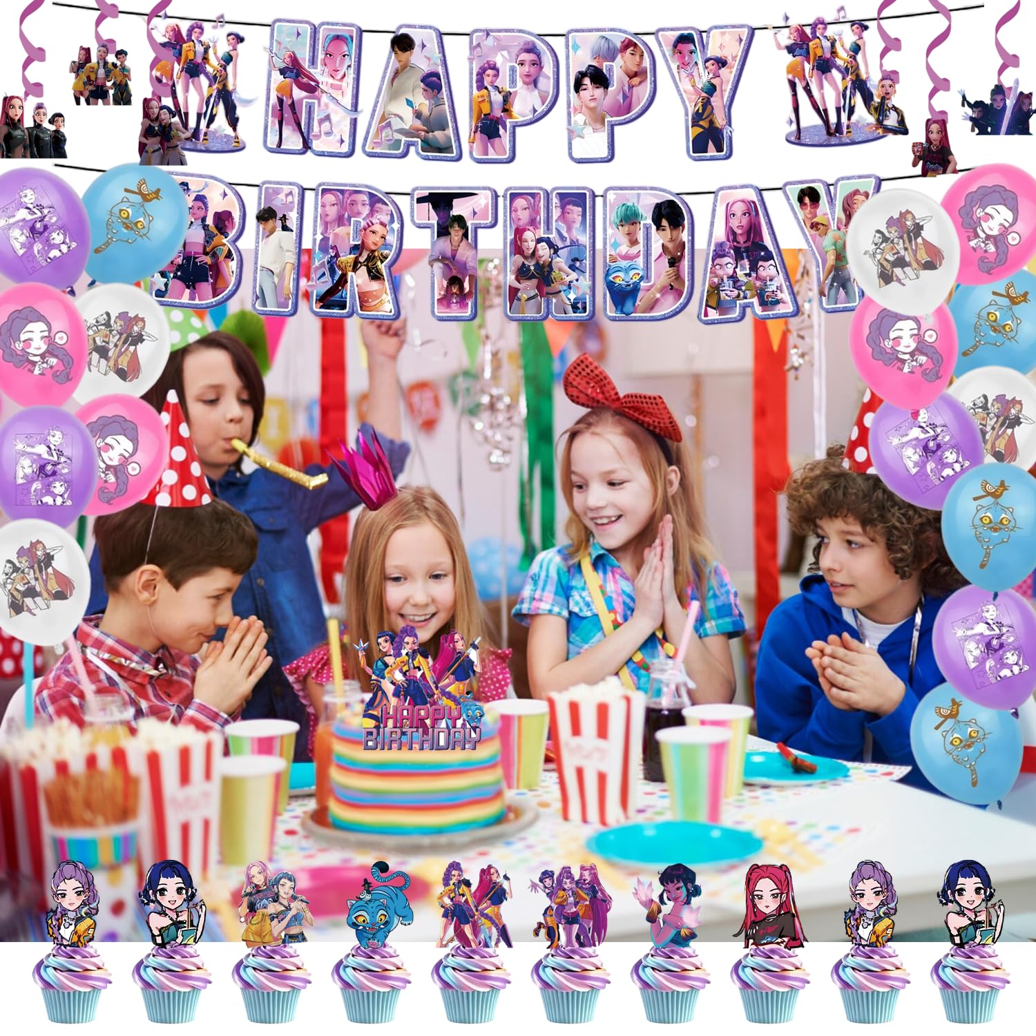 HoomdaBox Kpop tablecloth ties the setup into a cohesive look