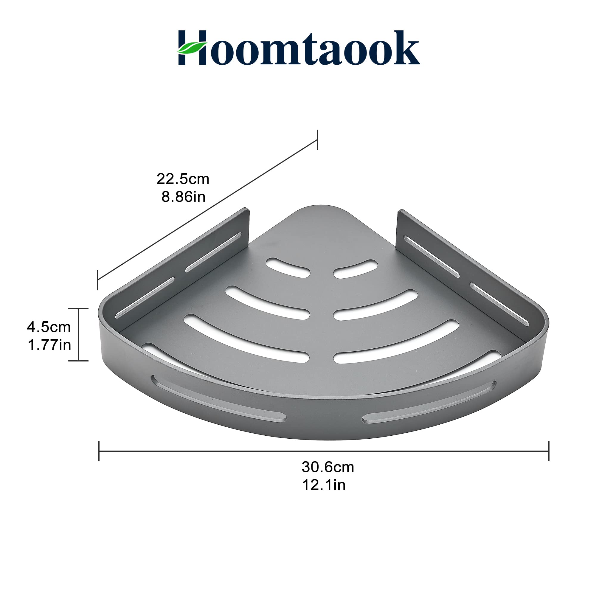 Hoomtaook four hooks for towels, loofahs, and razors.