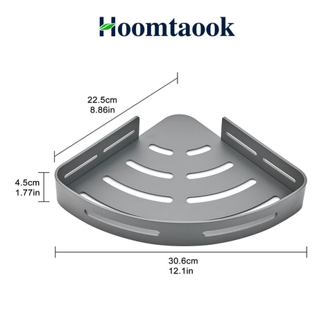 Hoomtaook four hooks for towels, loofahs, and razors.
