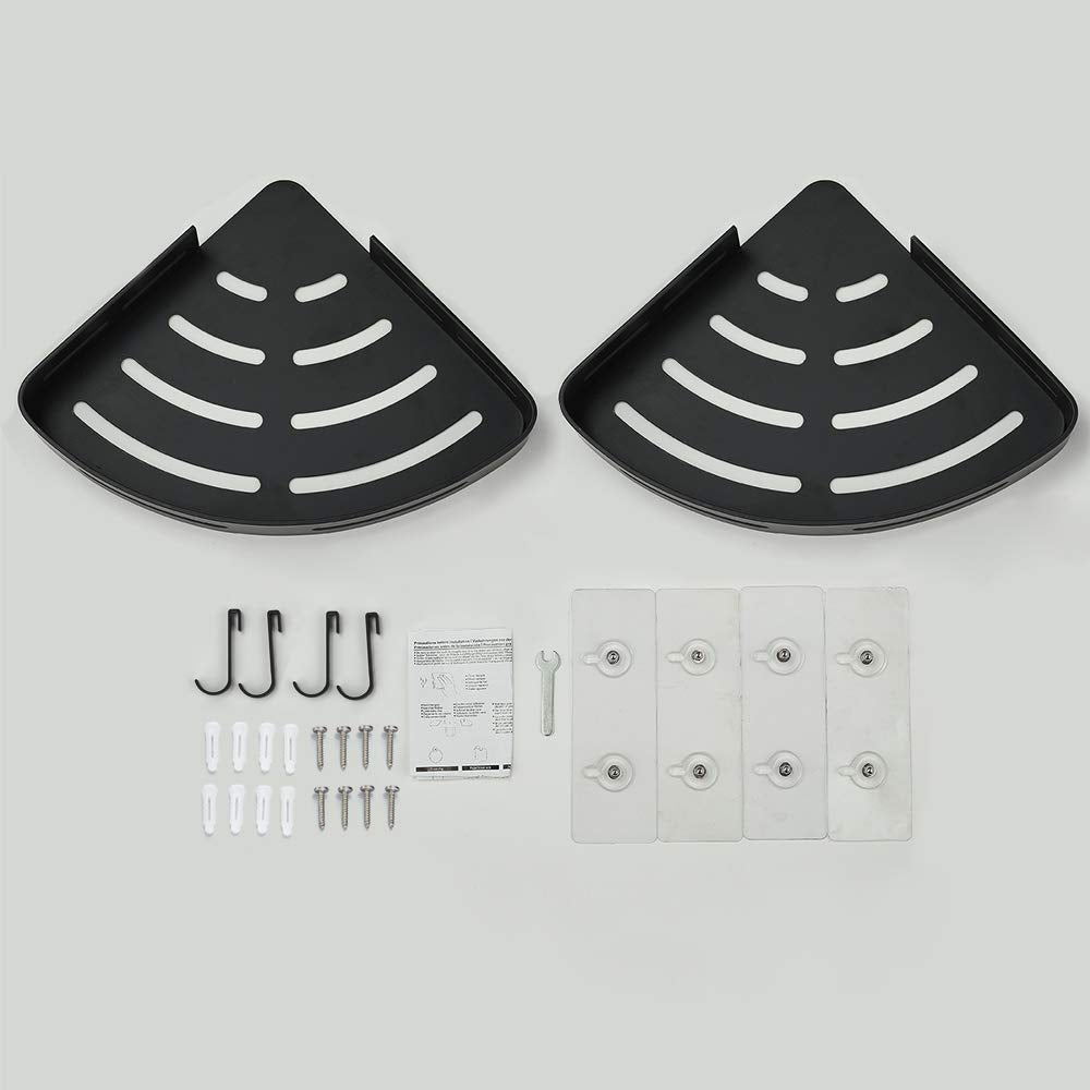 Hoomtaook compact shower caddy with four hooks organizes daily essentials.