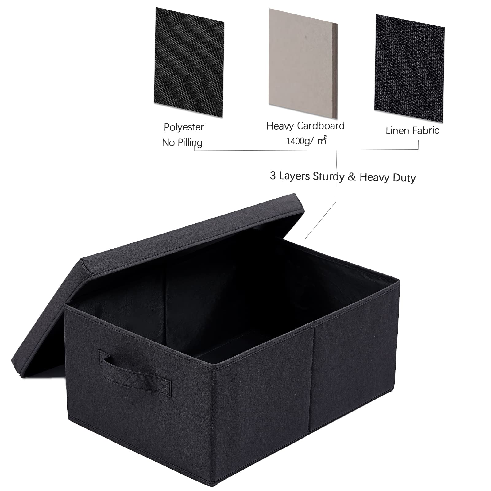 HOONEX storage bin 24L capacity fits clothes and books